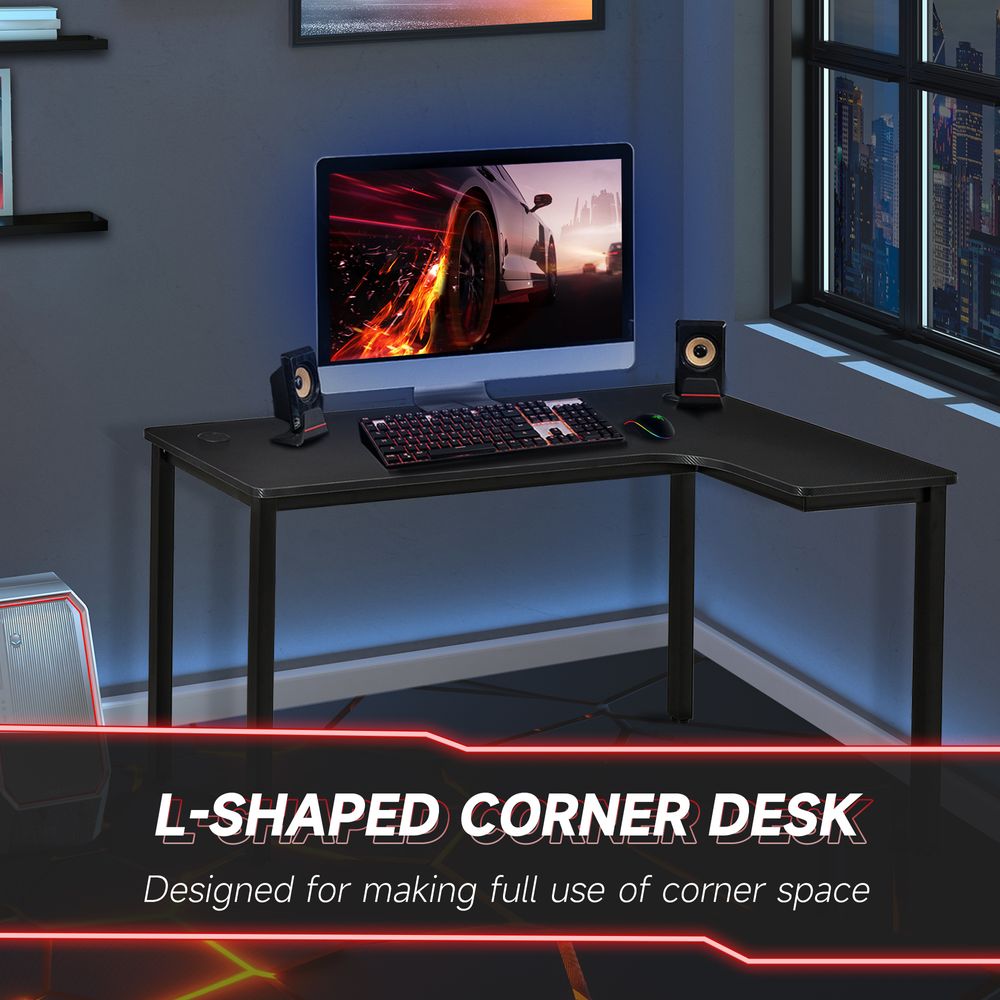 L-Shaped Corner Desk Computer Workstation PC Gaming Desk 145 x 81 x 76cm Left - anydaydirect