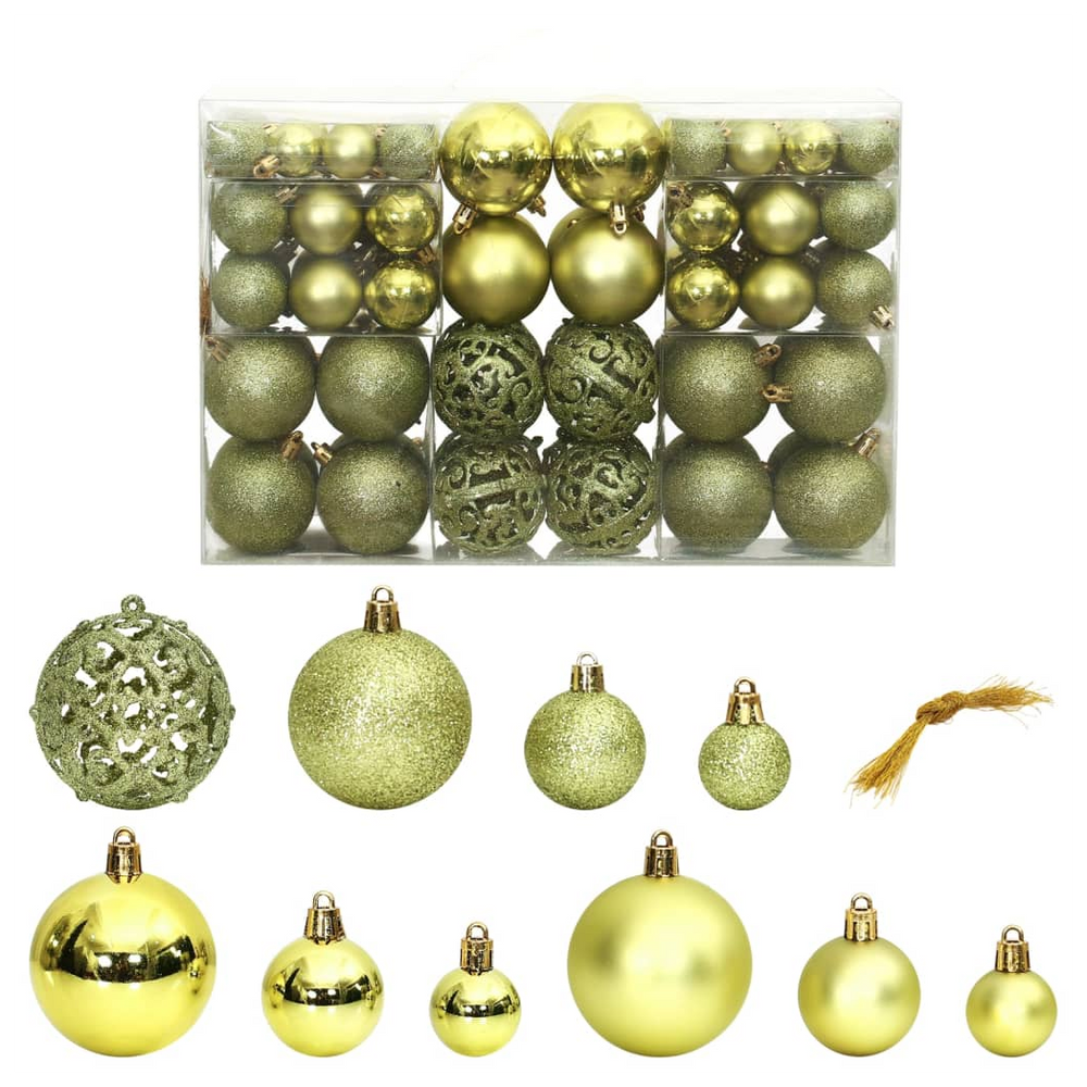 vidaXL Christmas Baubles 100 pcs Light Green 3 / 4 / 6 cm - anydaydirect