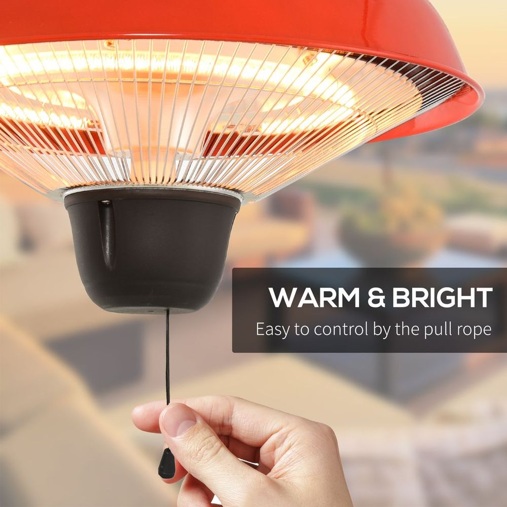 Patio Heater 1500W Electric Aluminium Ceiling Hanging Garden Light Lamp - anydaydirect