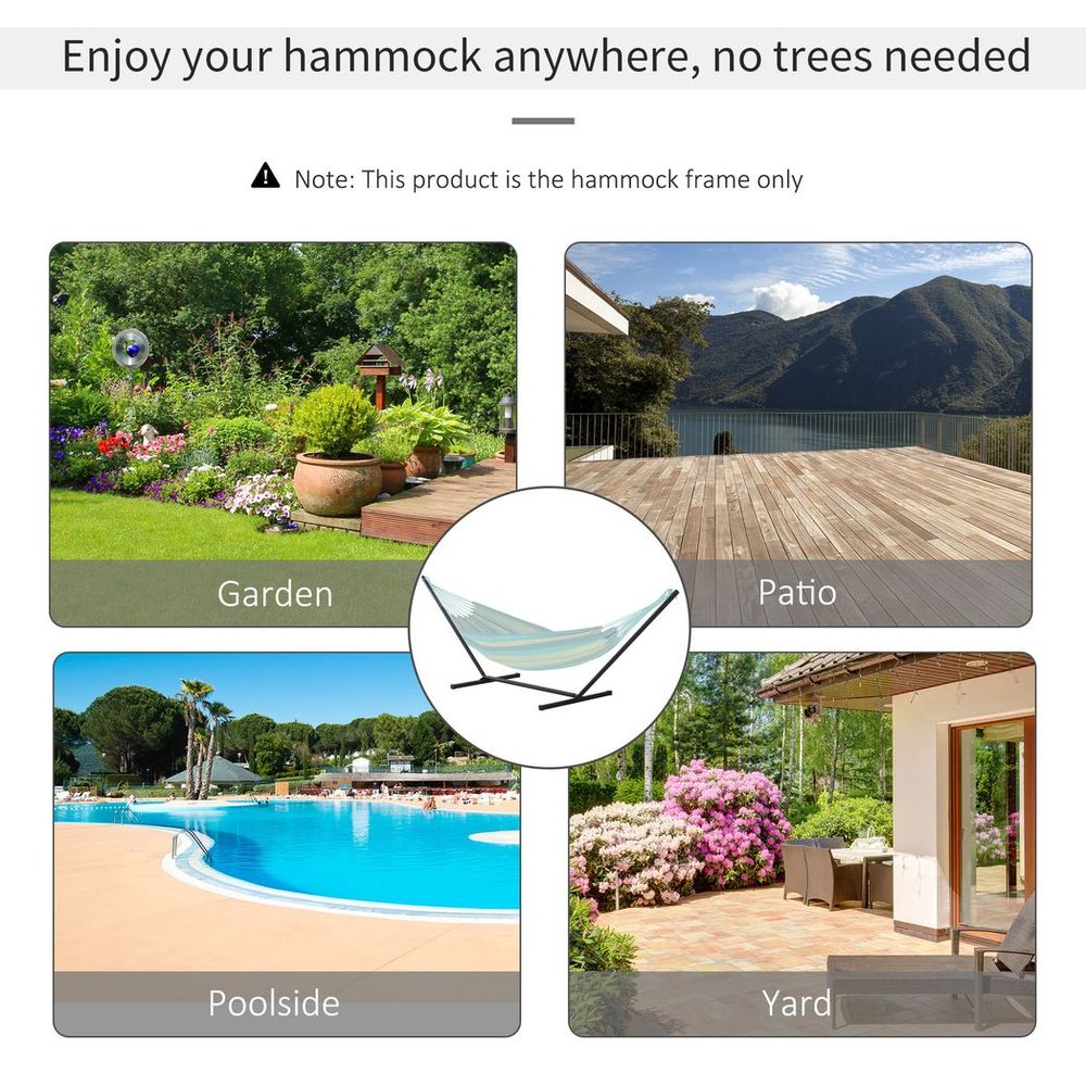3.6m Long Metal Hammock Stand Frame Replacement Garden Outdoor Patio - anydaydirect