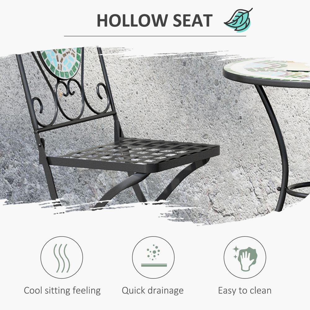3pc Bistro Set Dining Folding Chairs Patio Furniture Outdoor - anydaydirect