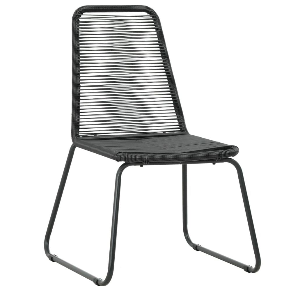 Outdoor Chairs 2 pcs Poly Rattan Black - anydaydirect