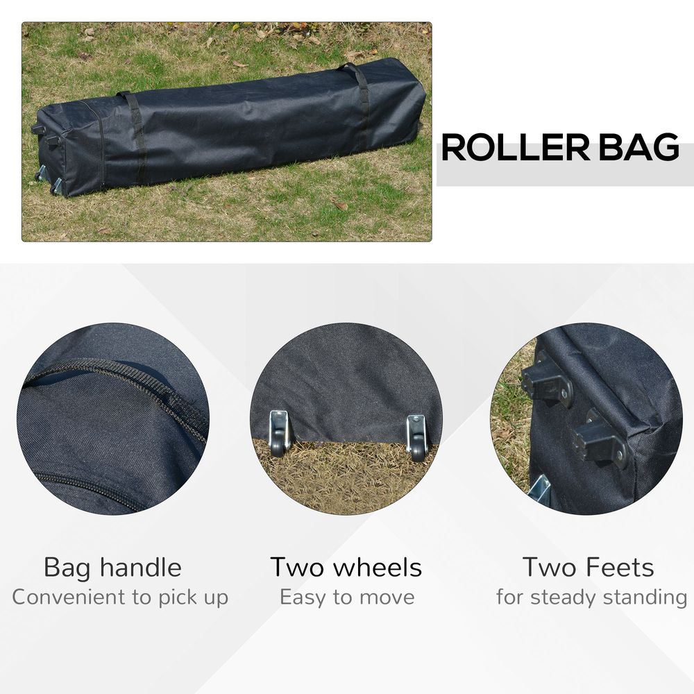 3x3m Pop Up Gazebo Hexagonal FoldableRoller Bag, Grey - anydaydirect