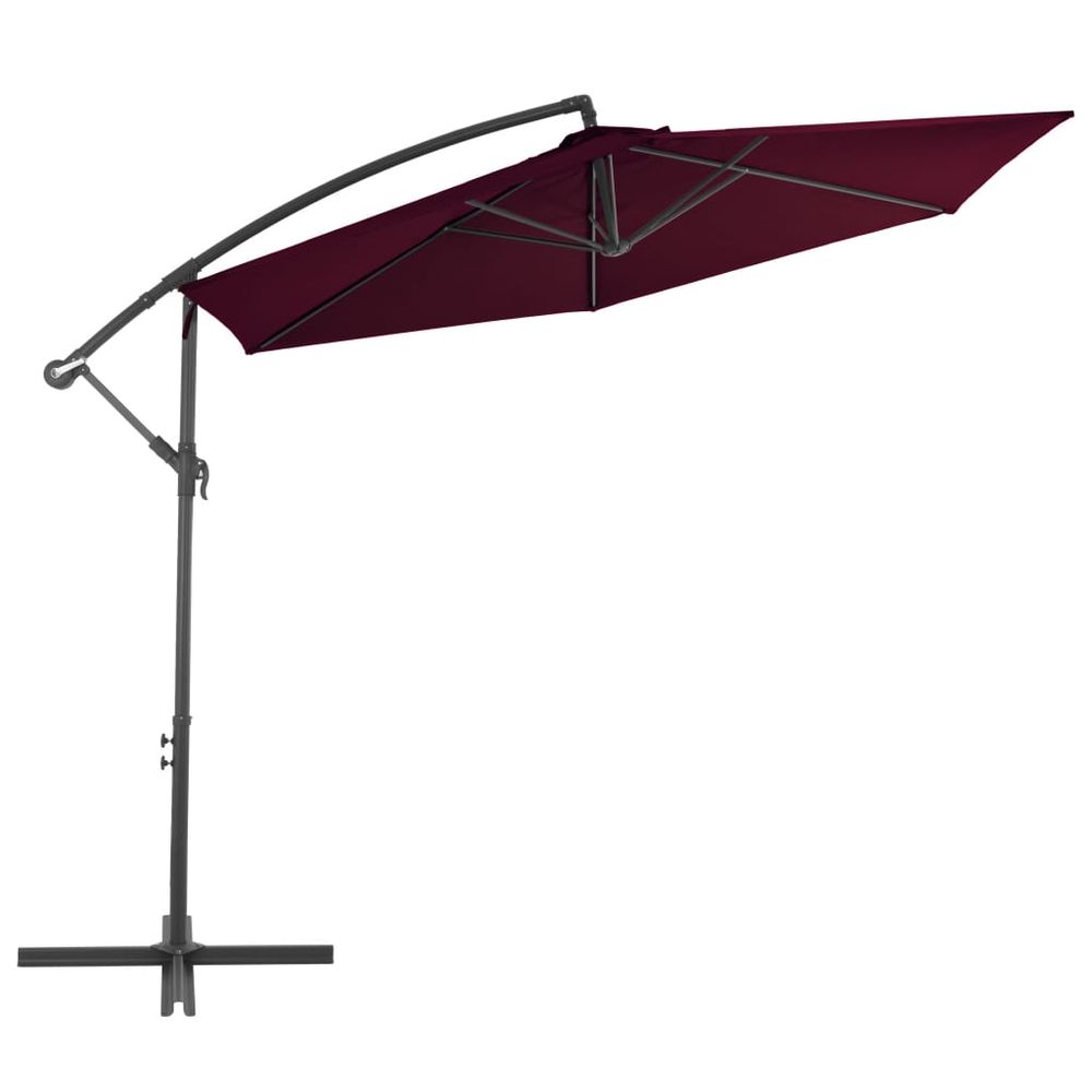 Cantilever Umbrella with Aluminium Pole Bordeaux Red 300 cm - anydaydirect