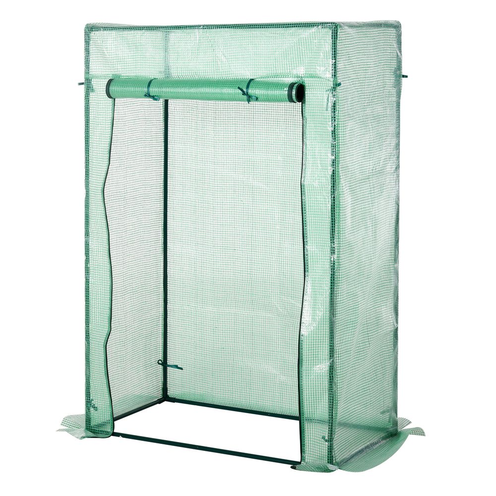 100 x 50 x 150cm Greenhouse w/ Zipper Roll-up Door Outdoor Green - anydaydirect