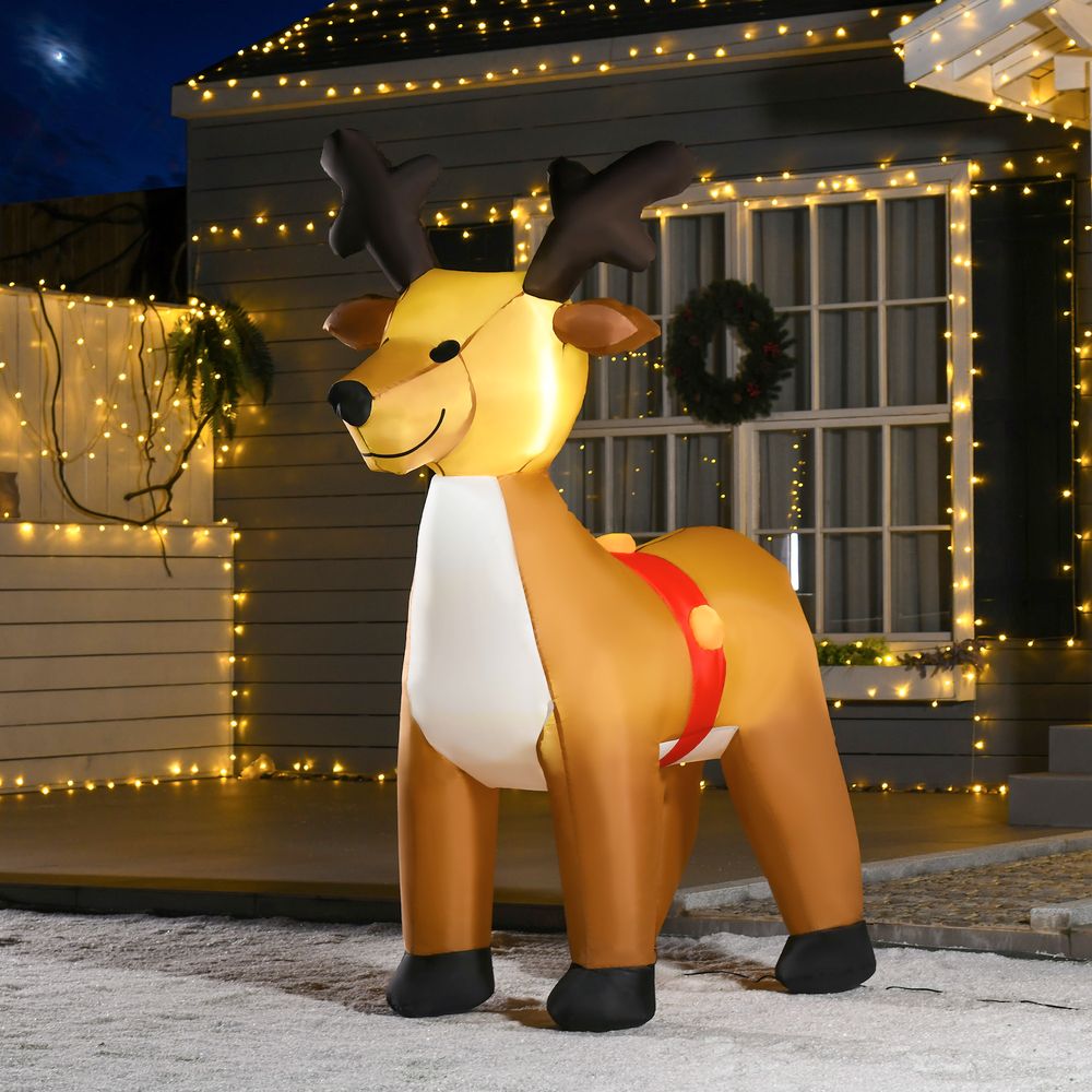 6ft Christmas Inflatable Reindeer Deco Xmas  Lights Indoor and Outdoor Animal - anydaydirect