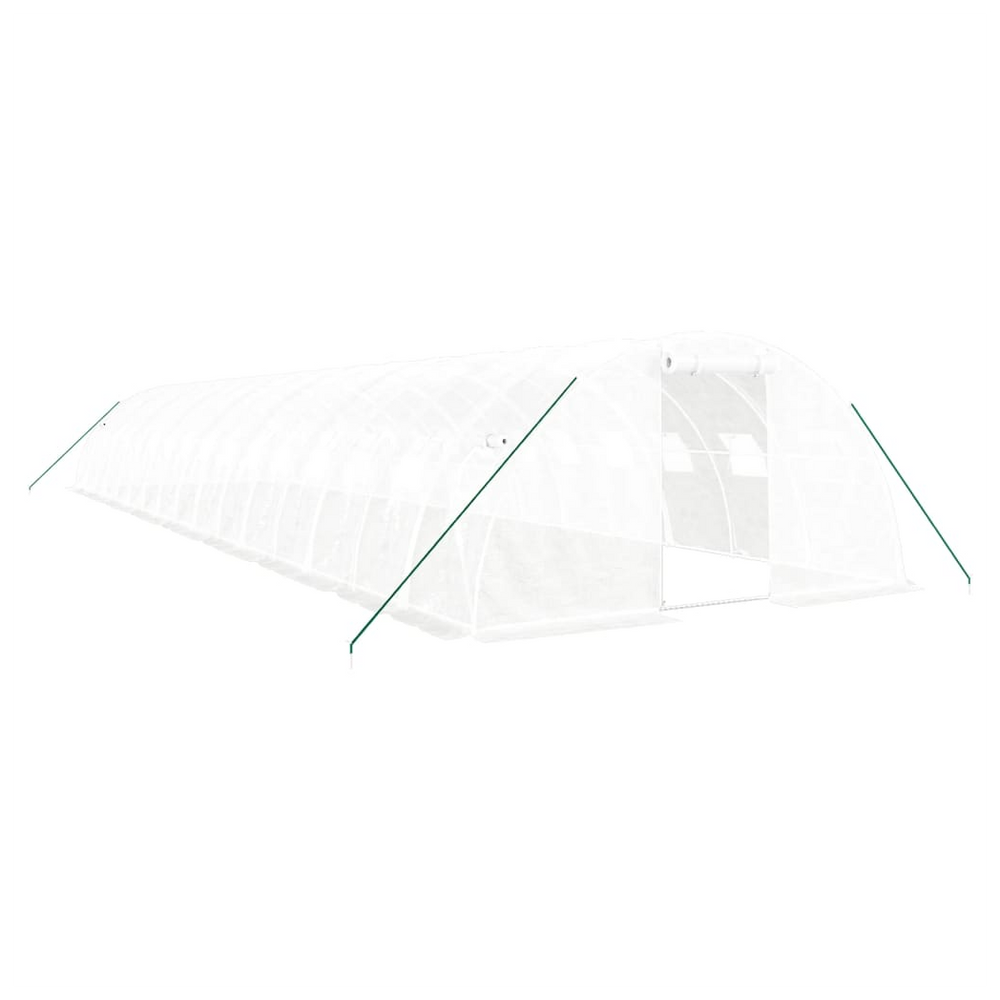 vidaXL Greenhouse with Steel Frame White 64 m² 16x4x2 m - anydaydirect