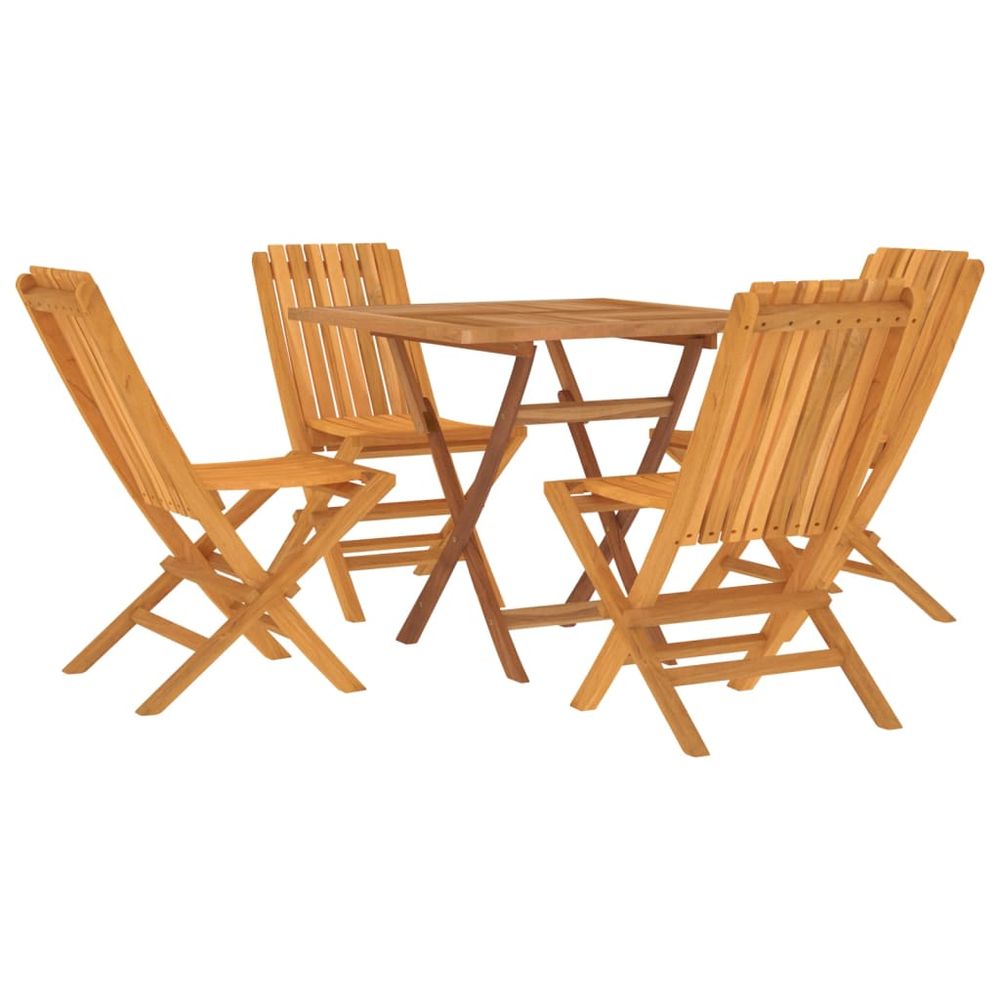 5 Piece Garden Dining Set Solid Wood Teak - anydaydirect