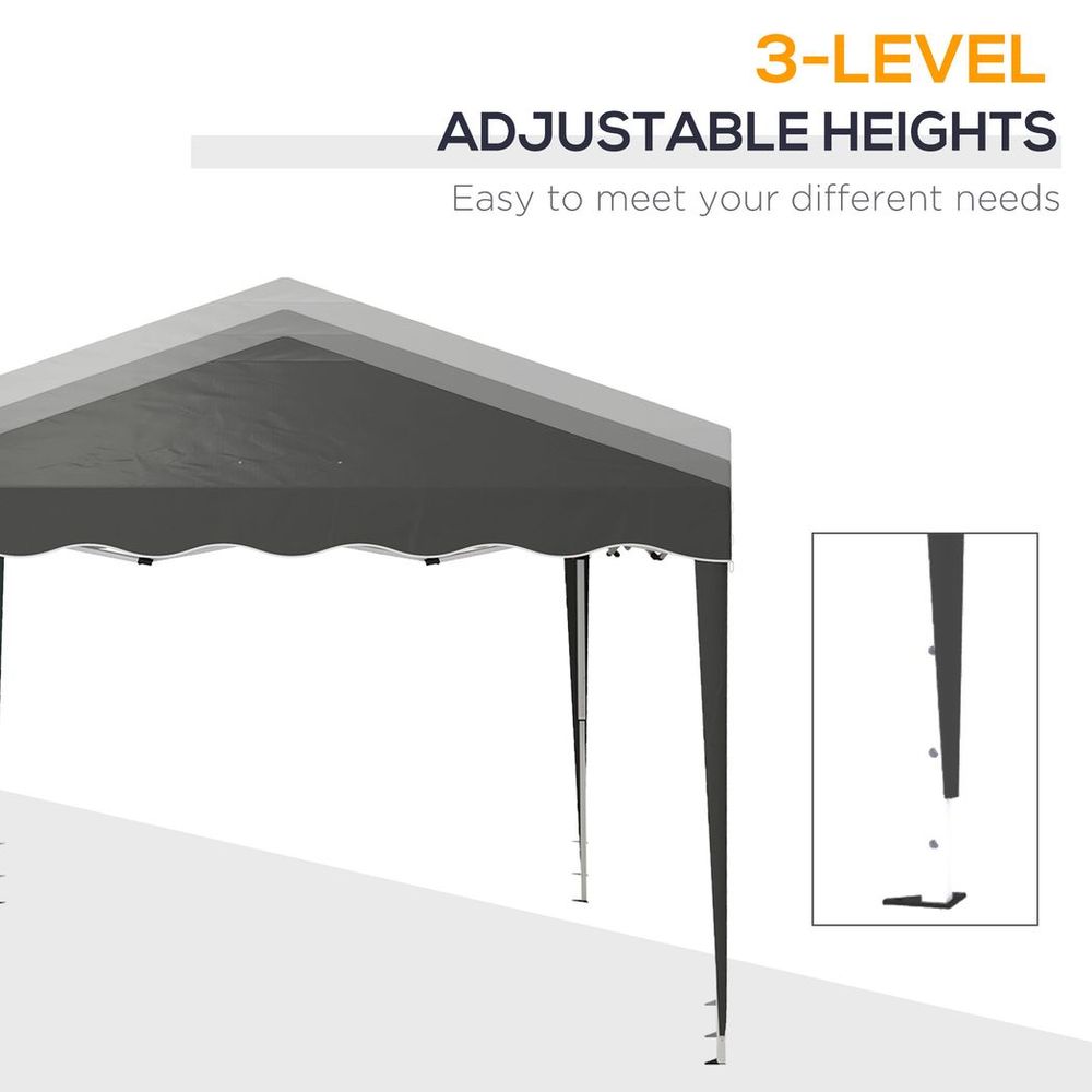 Outsunny 3x3(m) Pop Up Gazebo Marquee Tent for Garden w/ Carry Bag Grey - anydaydirect