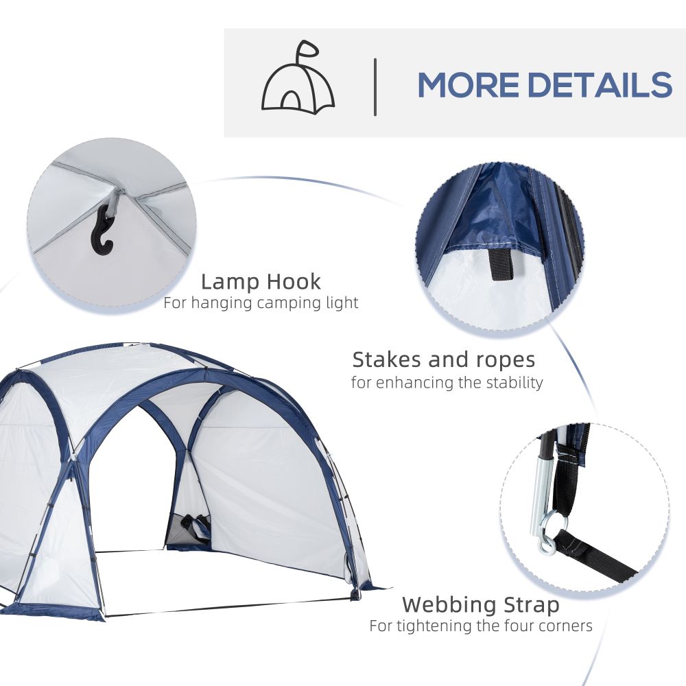 Dome Tent for 6-8 Person Camping Tent w/ Zipped Mesh Doors Lamp Hook Outsunny - anydaydirect