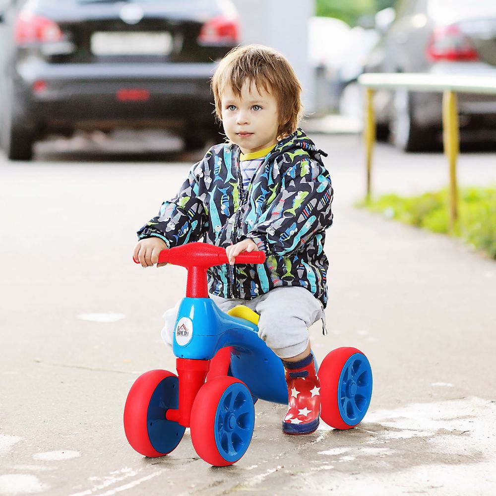 Baby Balance Bike Toddler Safe Training 4 Wheels Storage Bin Muti-Color - anydaydirect