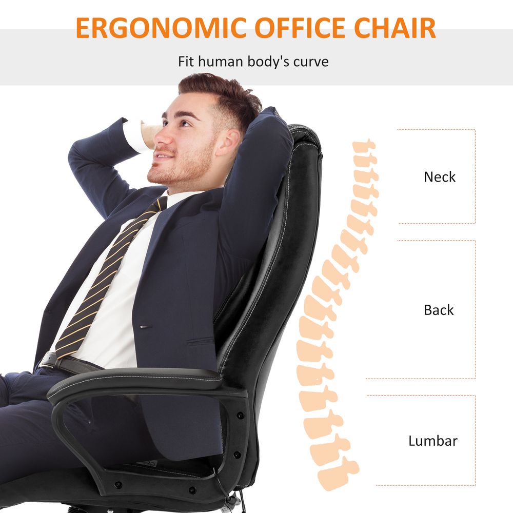 High Back 6 Points Vibration Massage Executive Office Chair, Black Vinsetto - anydaydirect