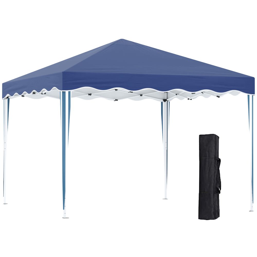 3x3m Pop Up Gazebo Canopy, Foldable Tent with Carry Bag, Blue - anydaydirect