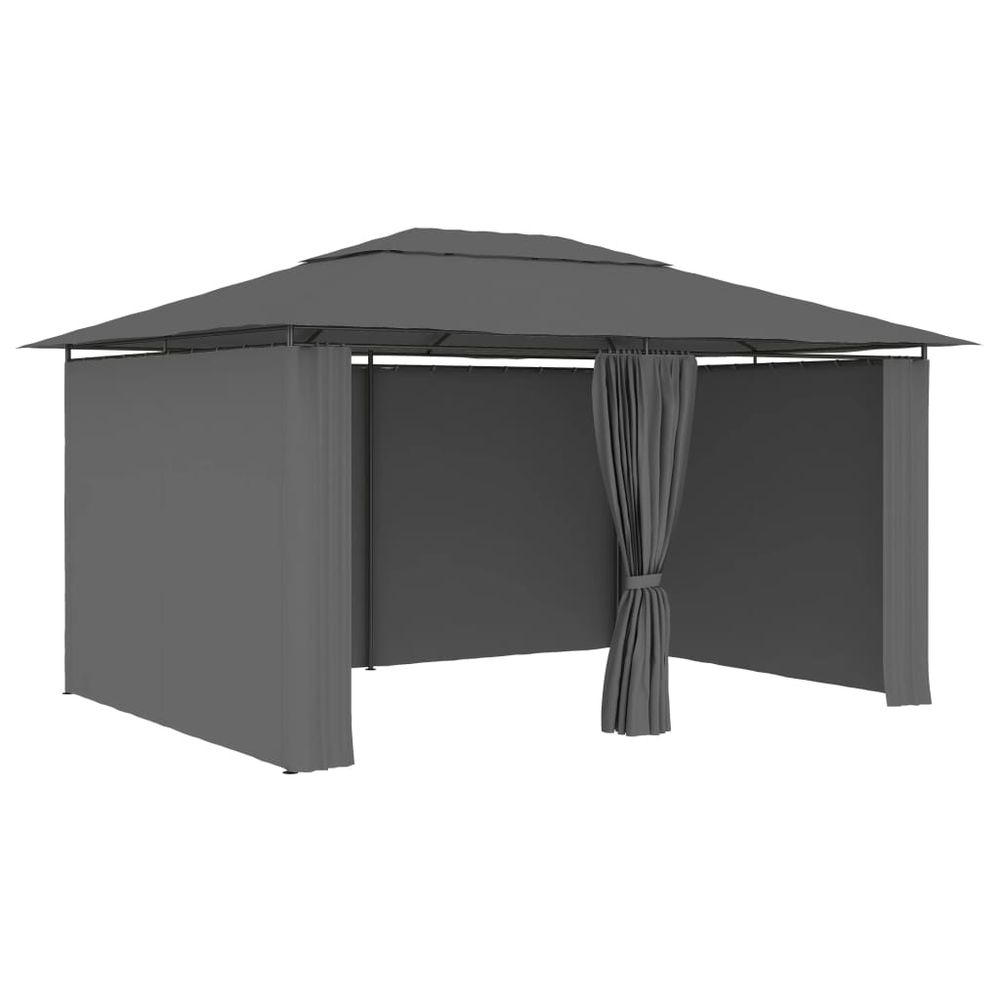 Garden Marquee with Curtains 4x3 m Anthracite - anydaydirect