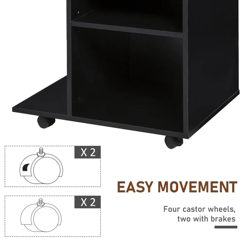 Printer Stand Rolling Cart Desk Side w/ Wheels CPU Stand Drawer Adjustable Shelf - anydaydirect