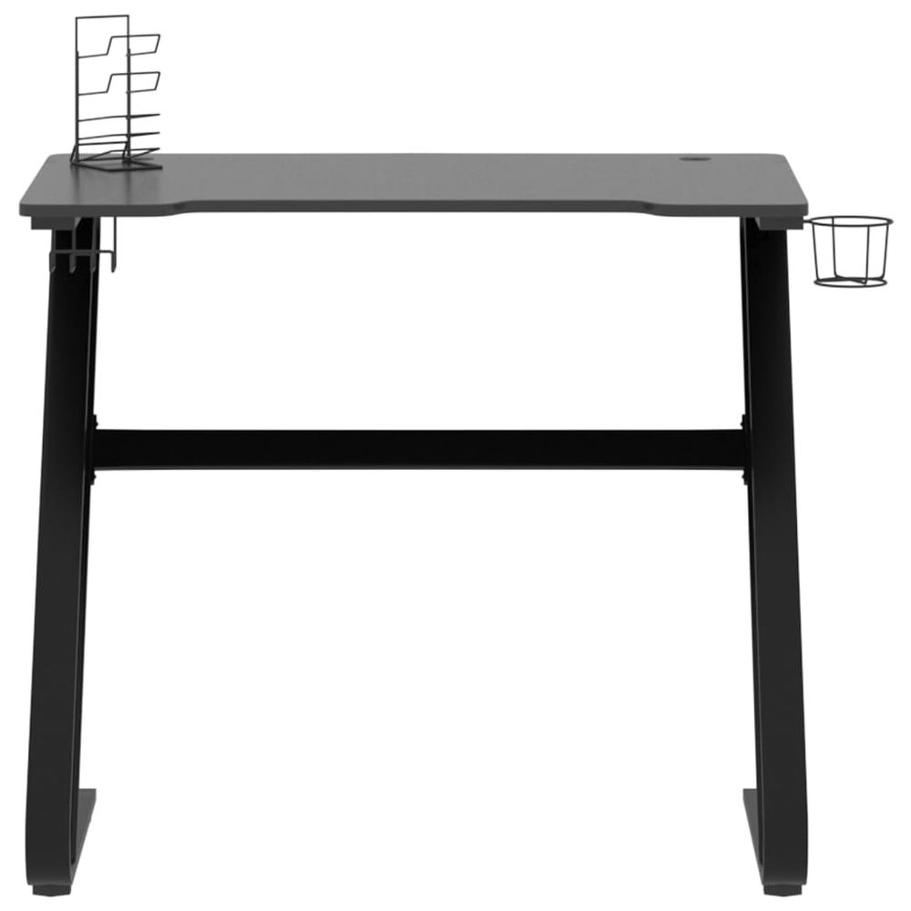 Gaming Desk with ZZ Shape Legs Black 90x60x75 cm - anydaydirect