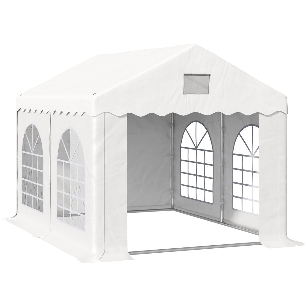 4x3m Gazebo Canopy PE Party Tent 4 Removable Side Walls White - anydaydirect