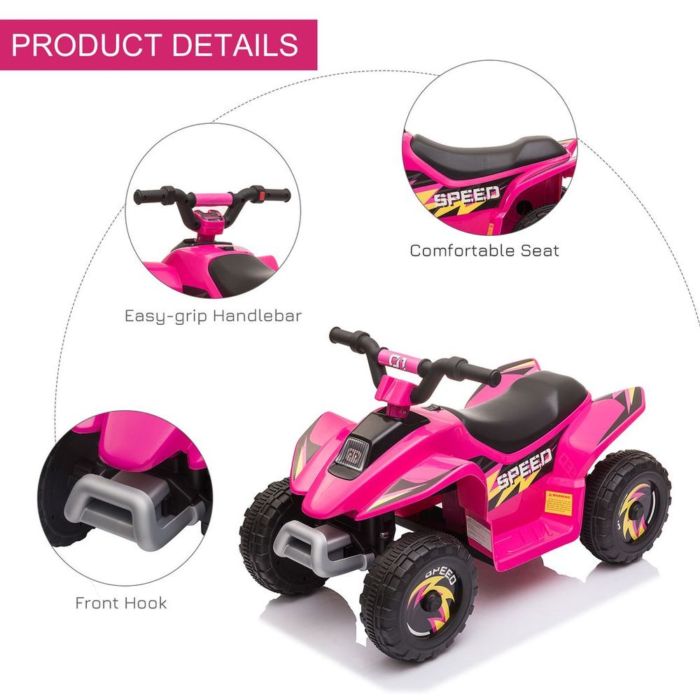 6V Kids Electric Ride on Car with Big Wheels 18-36 Months Toddlers Pink - anydaydirect