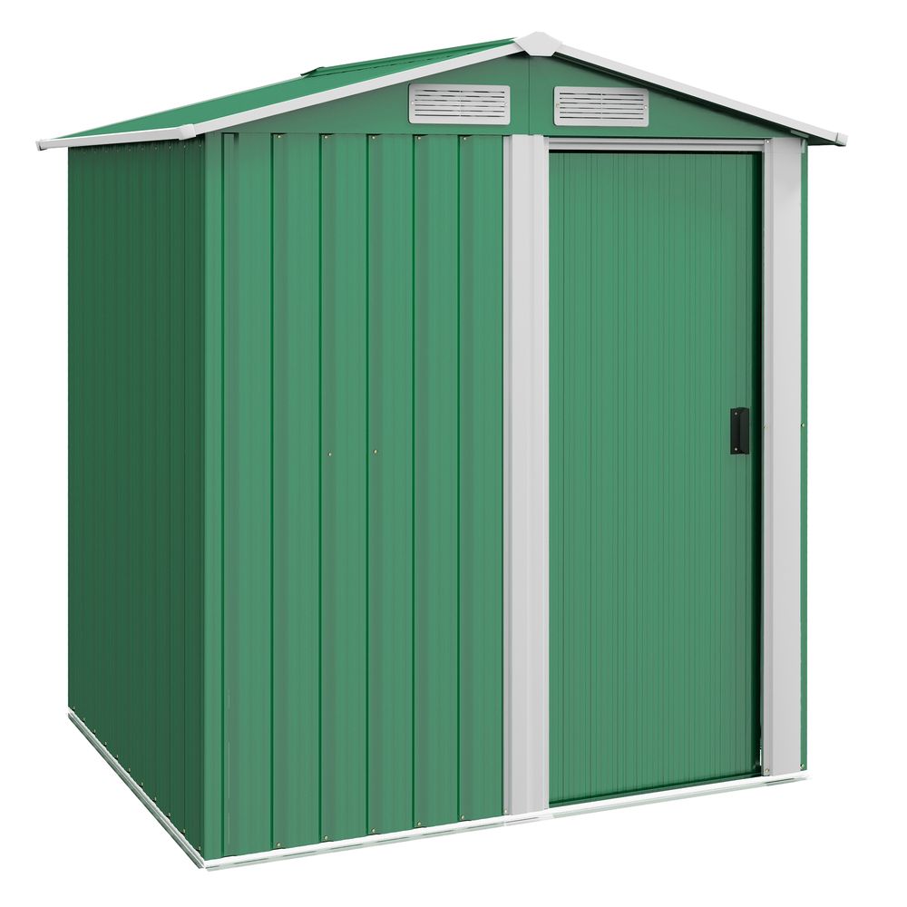 Outsunny 5ft x 4.3ft Outdoor Metal Storage Shed with Sliding Door Sloped Roof - anydaydirect