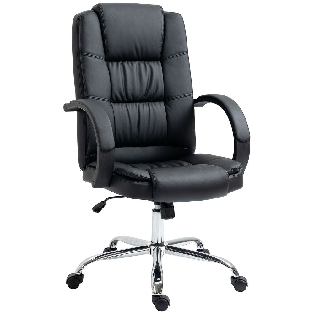 PU Leather Executive Office Chair High Back Height Adjustable Desk Chair, Black - anydaydirect