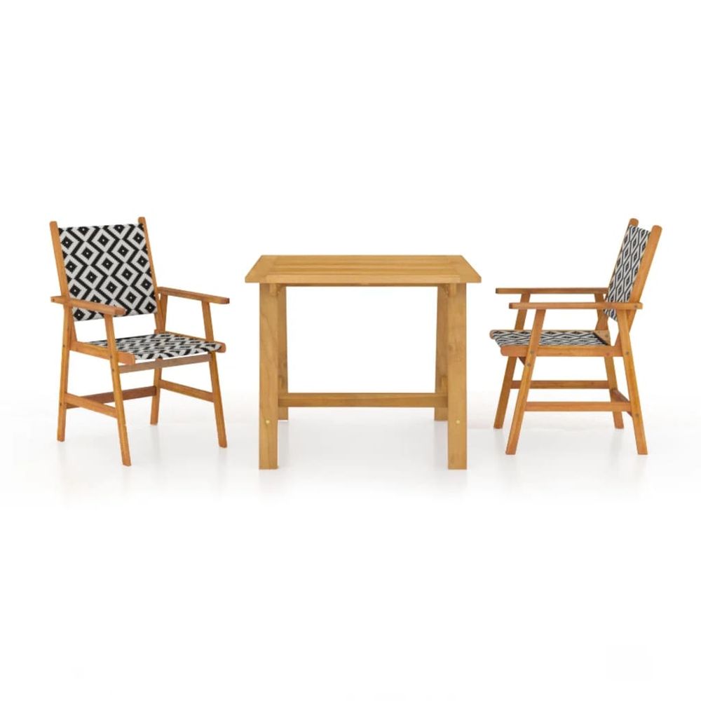 3 Piece Garden Dining Set Solid Acacia Wood - anydaydirect