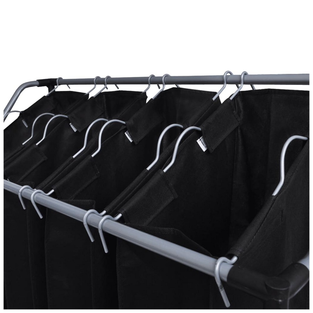 Laundry Sorters with Bags 2 pcs Black and Grey - anydaydirect