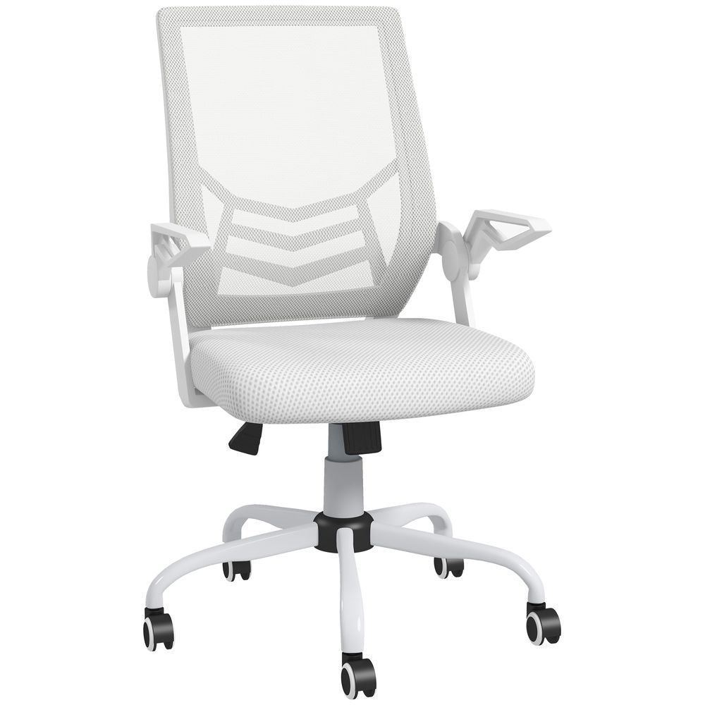 Vinsetto Mesh Swivel Office Chair Task Computer Chair w/ Lumbar Support, White - anydaydirect