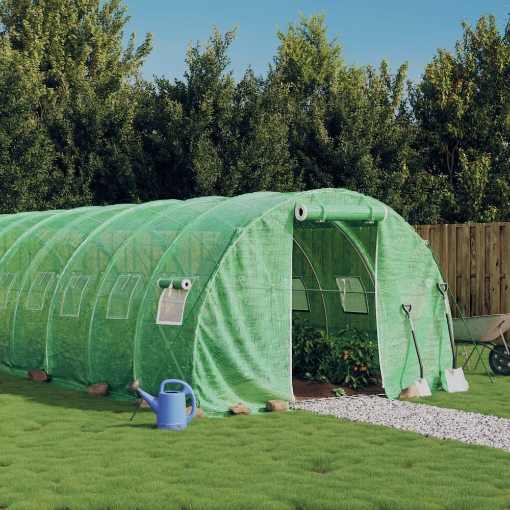 vidaXL Greenhouse with Steel Frame Green 48 m² 16x3x2 m - anydaydirect