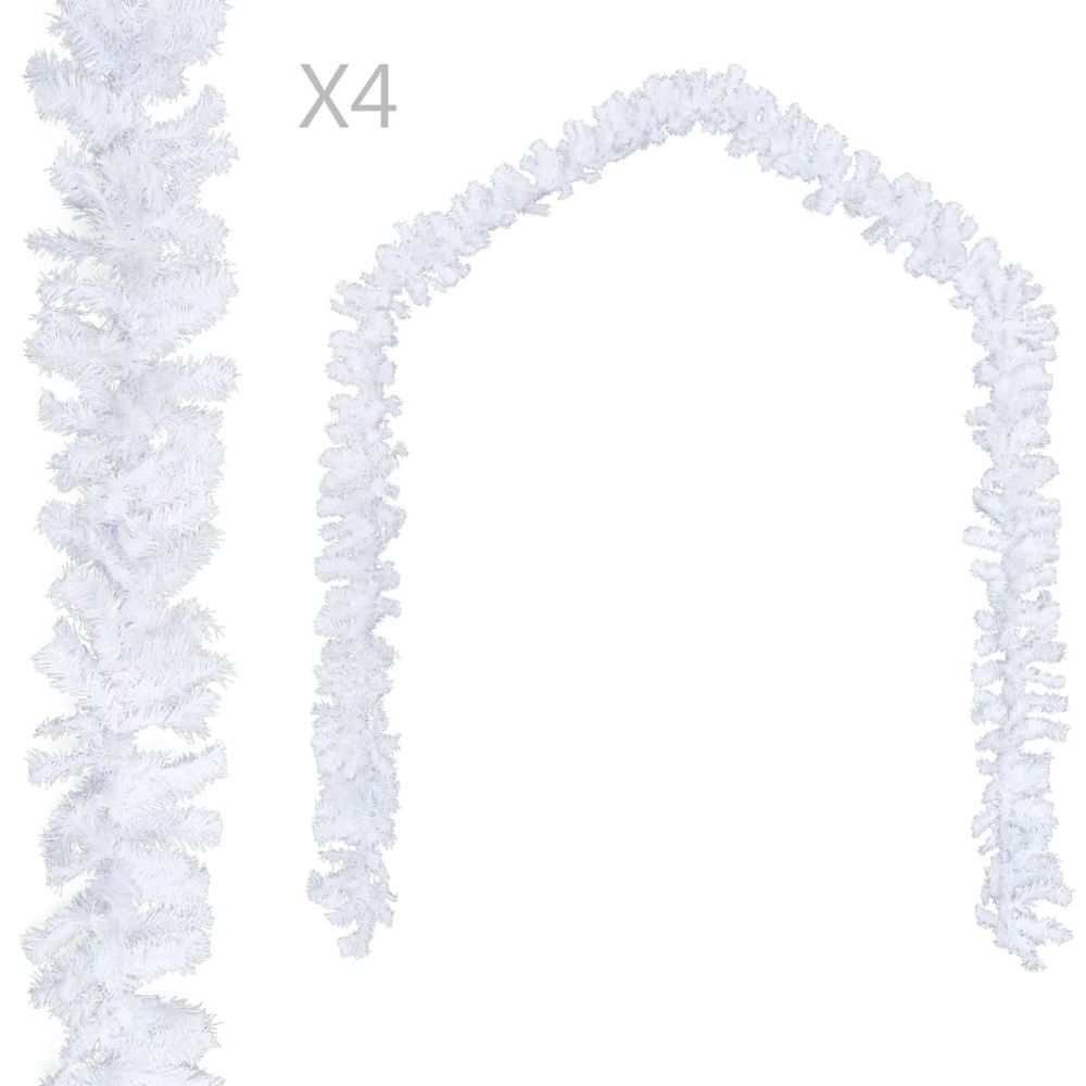 Christmas Garlands 4 pcs Green or White 270 cm PVC - anydaydirect