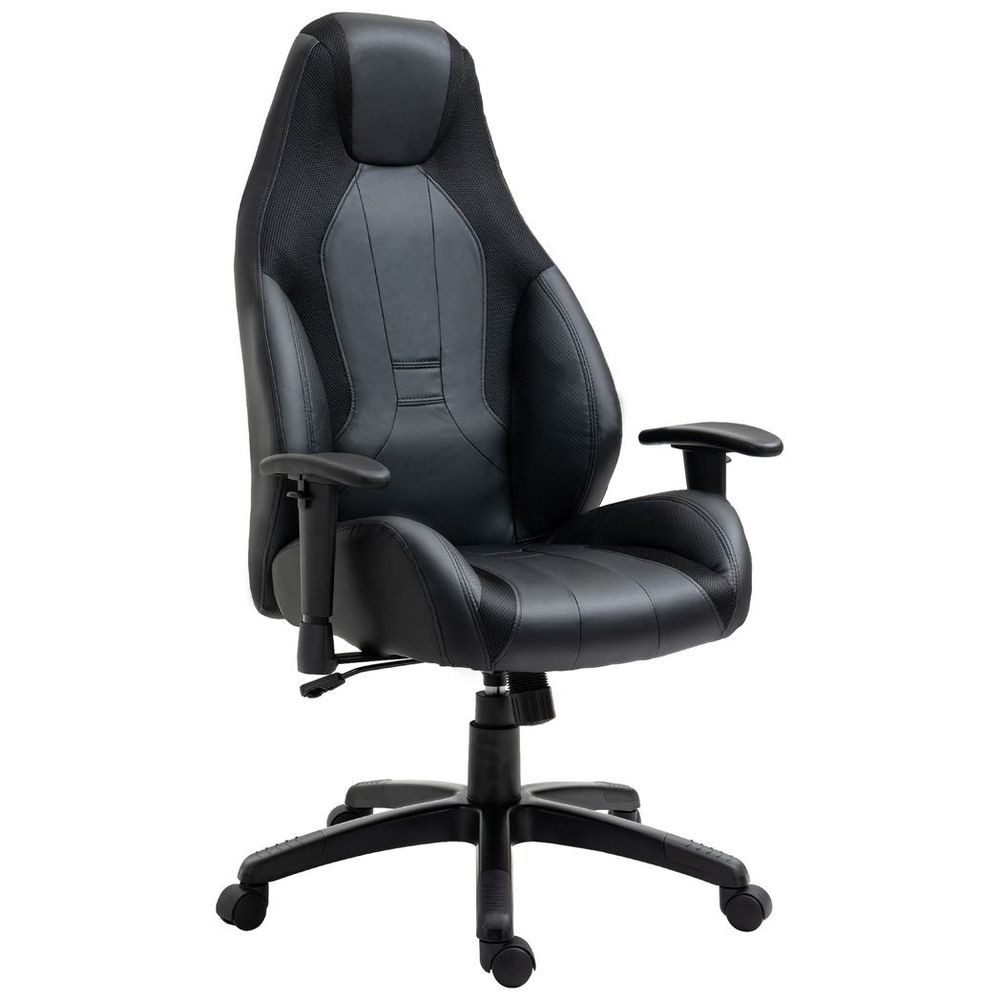 High Back Executive Office Chair Gaming Recliner w/ Footrest, Black - anydaydirect