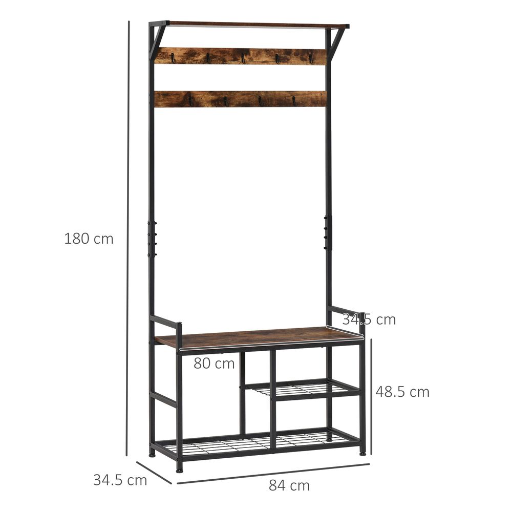Coat Rack Stand Shoe Storage Bench for Bedroom Living Room Entryway - anydaydirect