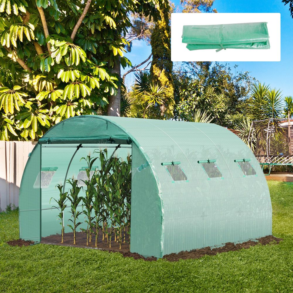 Greenhouse Replacement Cover Winter Garden PE Cover Walk-in Greenhouse - anydaydirect