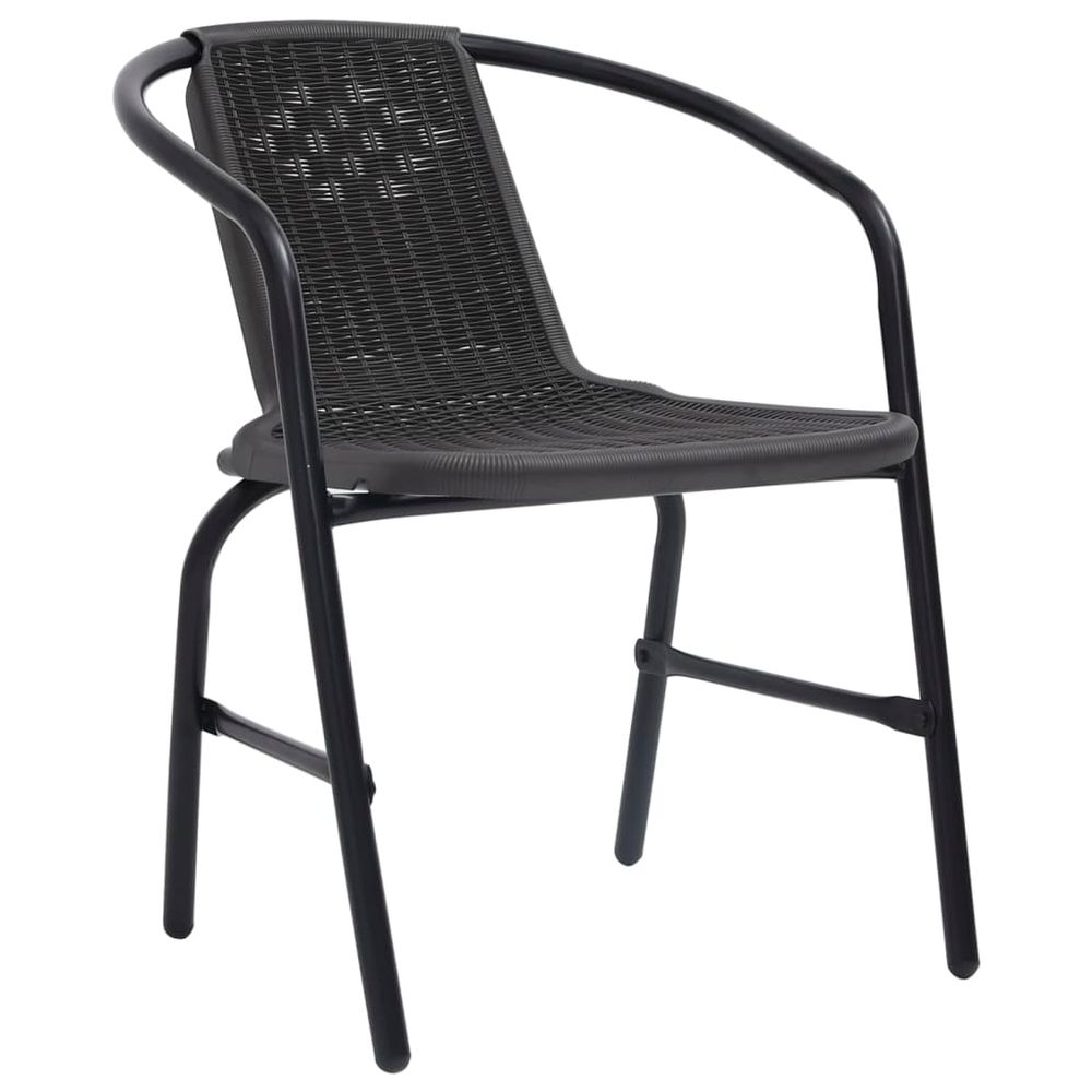 Garden Chairs 2 pcs Plastic Rattan and Steel 110 kg - anydaydirect