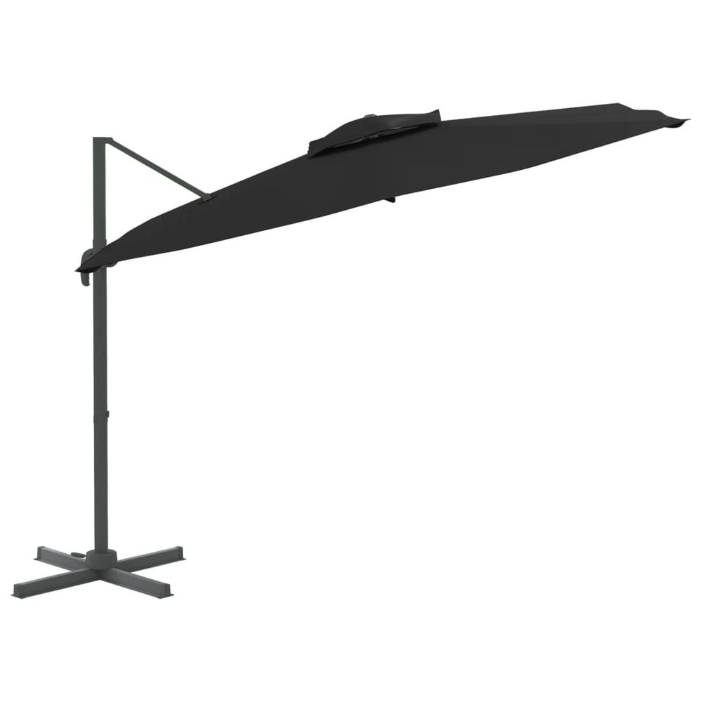 Double Top Cantilever Umbrella Black 300x300 cm - anydaydirect