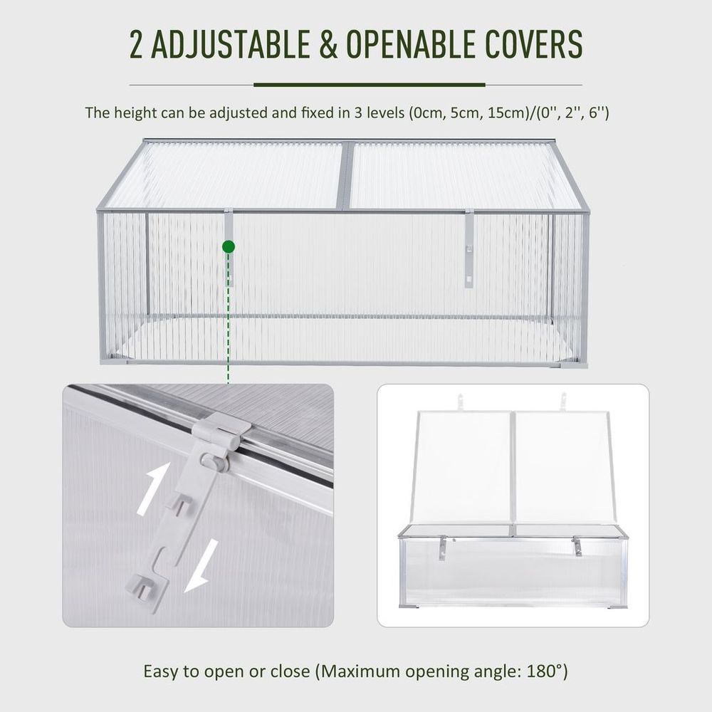 Outdoor & Indoor Greenhouse Plants Cold Frame PC Board 99 x 60 x 44cm - anydaydirect