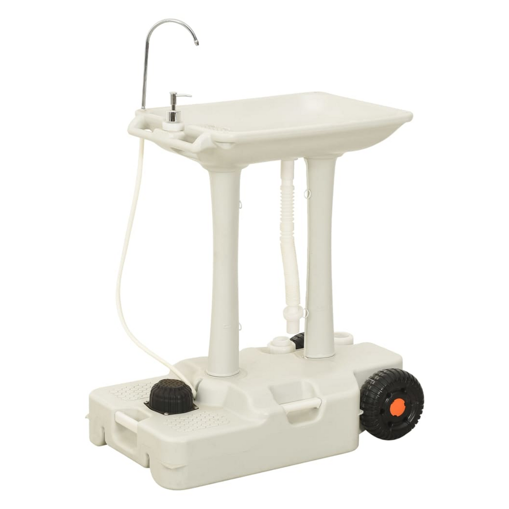 Camping Hand Wash Stand with Wheeled Water Tank Grey - anydaydirect