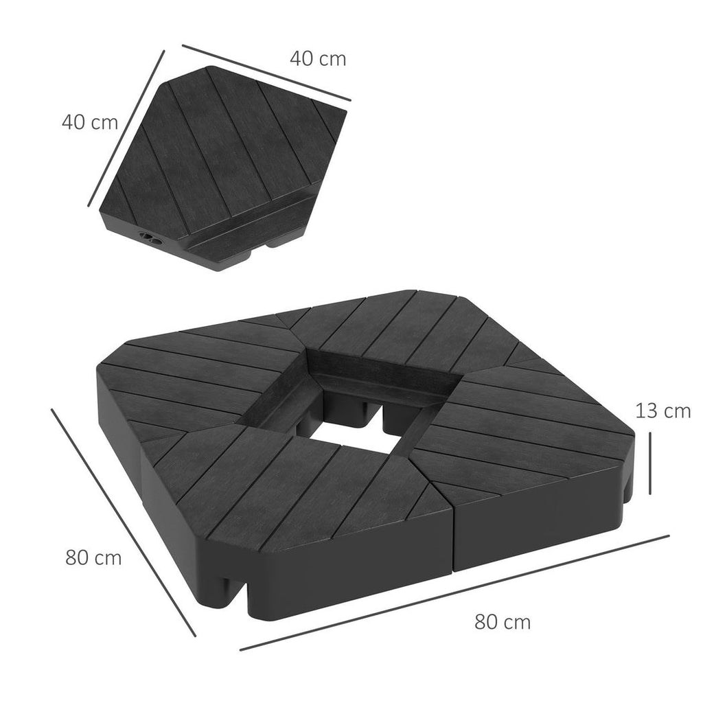Outsunny Umbrella Weights for Offset Parasols, 80kg Sand or 60kg Water Filled - anydaydirect