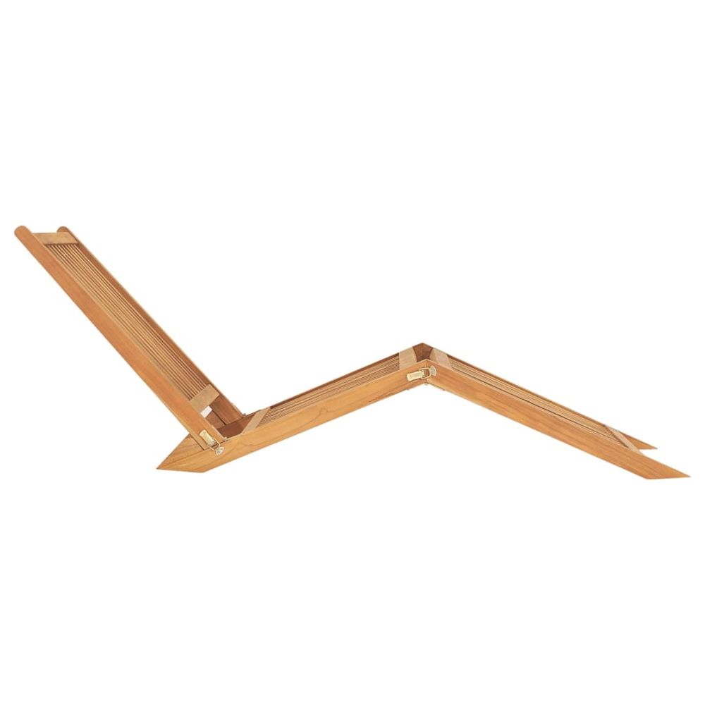 Sun Lounger Solid Teak Wood - anydaydirect