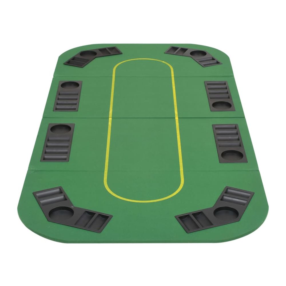 8-Player Folding Poker Tabletop 4 Fold Rectangular Green - anydaydirect