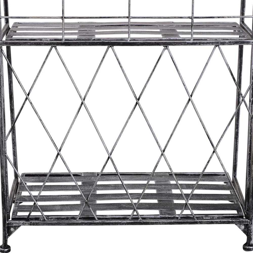 Outsunny 3-Tier Metal Folding Plant Stand Display Rack Bookshelf Unit Outdoor - anydaydirect