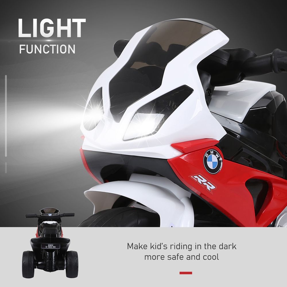 Electric Kids Ride on Motorcycle BMW Liscensed w/ Headlights Music Red - anydaydirect