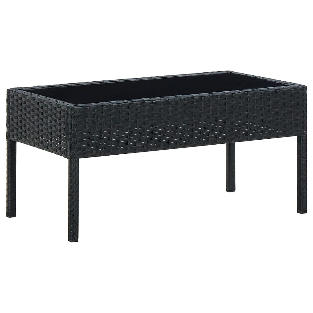 Garden Table Brown 75x40x37 cm Poly Rattan - anydaydirect