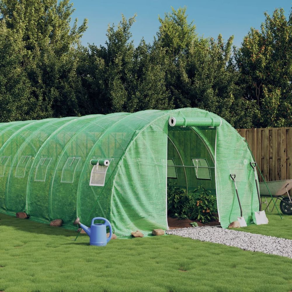 vidaXL Greenhouse with Steel Frame Green 42 m² 14x3x2 m - anydaydirect