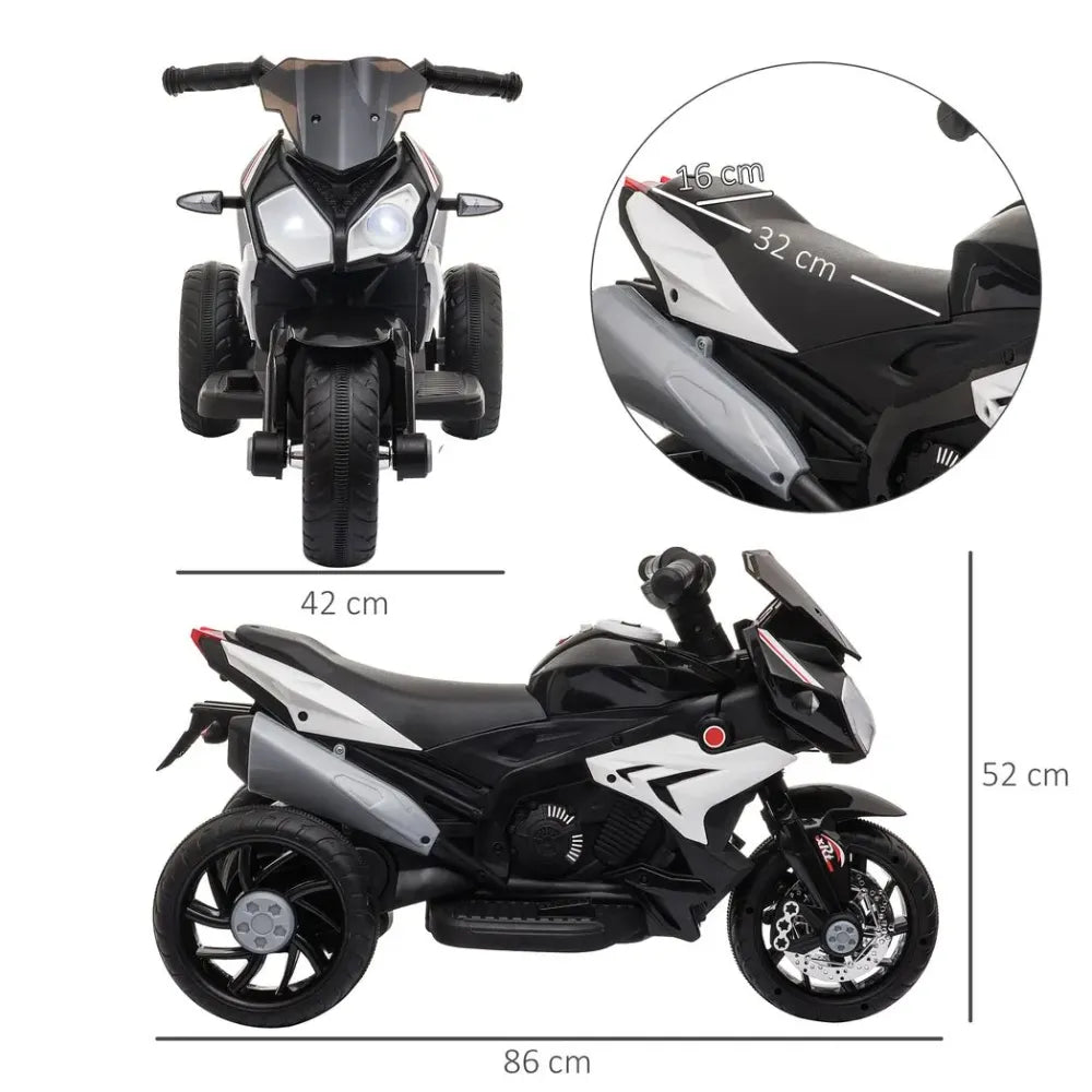 Kids Electric Motorcycle Ride-On Toy Vehicle 6V Battery Music Horn Lights Black - anydaydirect