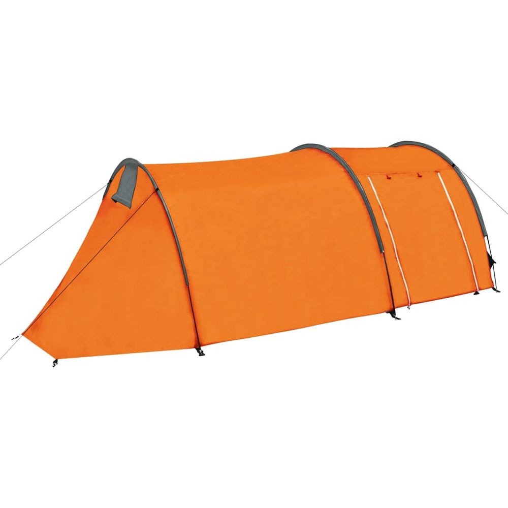 Camping Tent 4 Persons Grey and Orange - anydaydirect