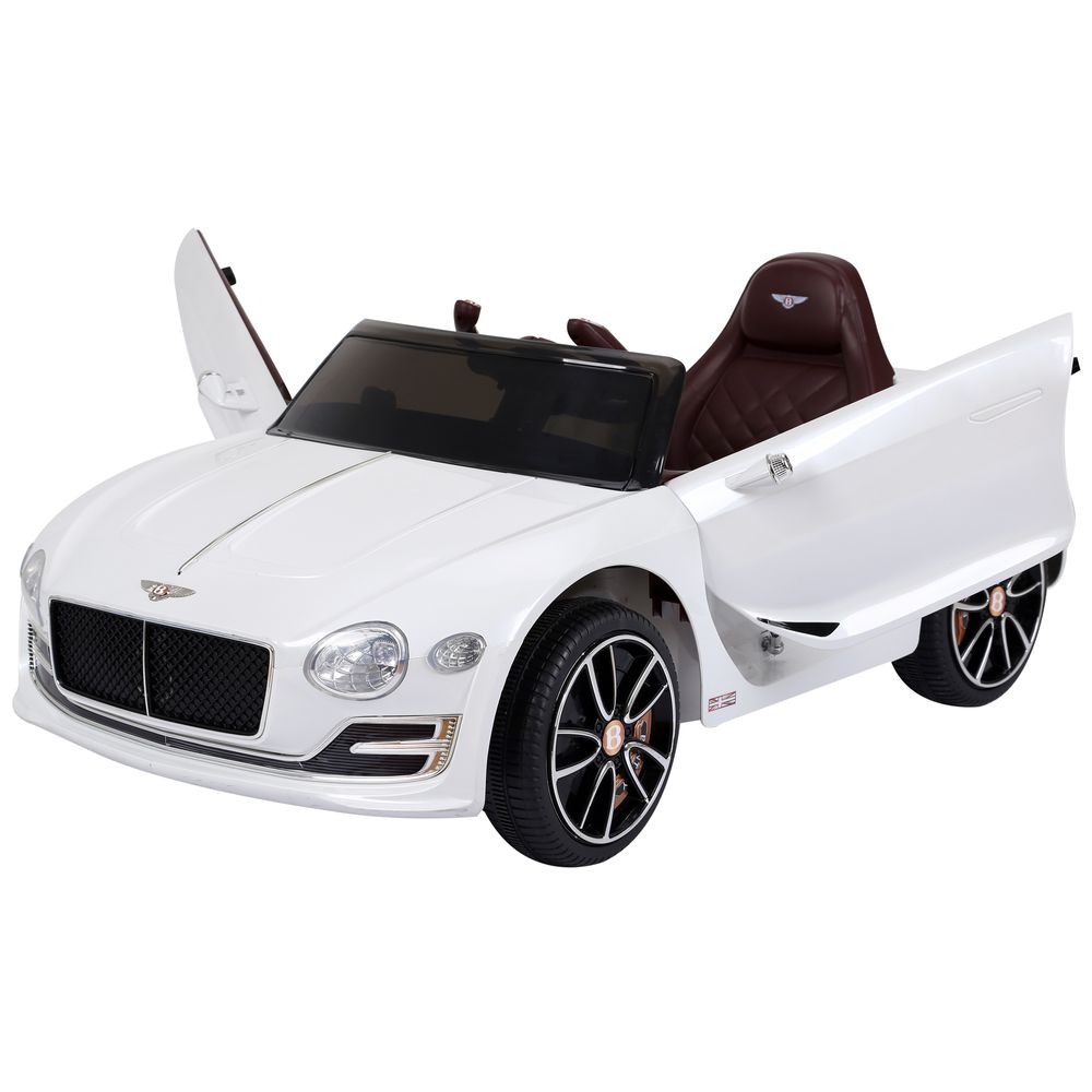 Electric Ride-on Car w/ LED Lights Music Parental Remote Control White HOMCOM - anydaydirect