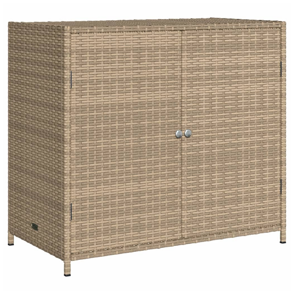 vidaXL Garden Storage Cabinet Beige 83x45x76 cm Poly Rattan - anydaydirect