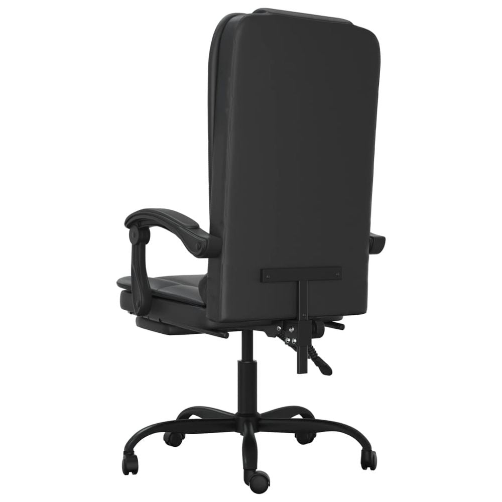 Massage Reclining Office Chair Black Faux Leather - anydaydirect