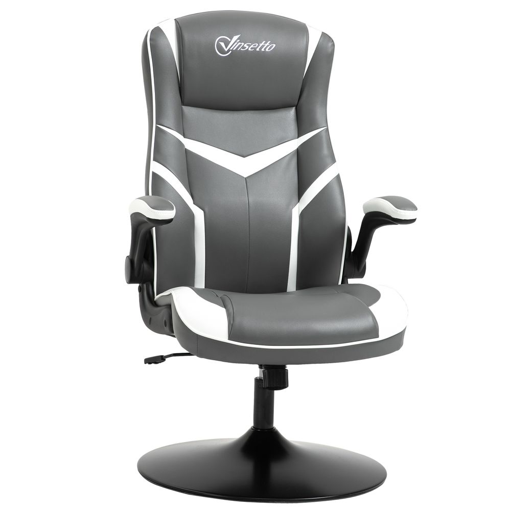 High Back Computer Gaming Chair Video Game Chair with Swivel Base Grey - anydaydirect