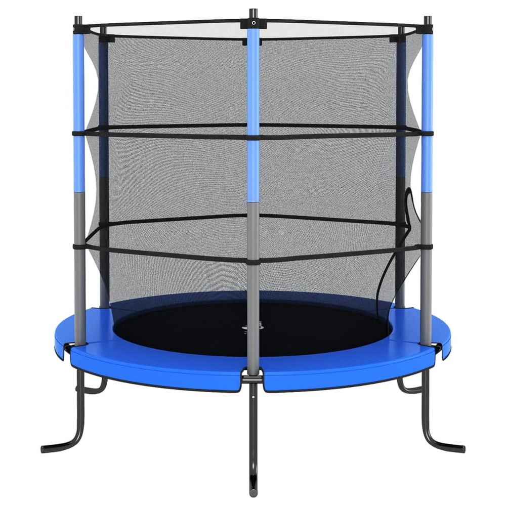 Trampoline with Safety Net Round 140x160 cm Blue - anydaydirect